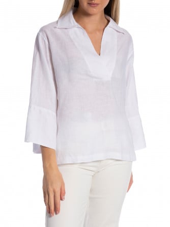 GANT BLUS REL LINEN POPOVER WHITE