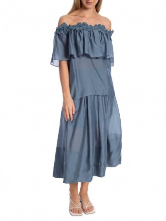 COPENHAGEN MUSE KJOL MOLLY A-LINE BLUE MIRAGE