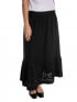 KJOL LONG EYELET LACE BLACK