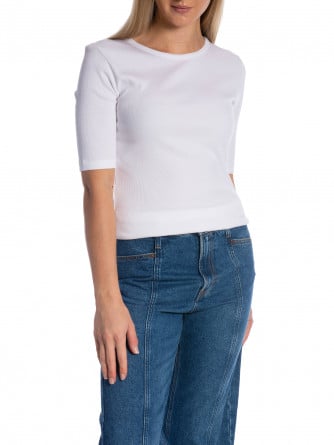 DAGMAR TOPP FITTED RIB WHITE