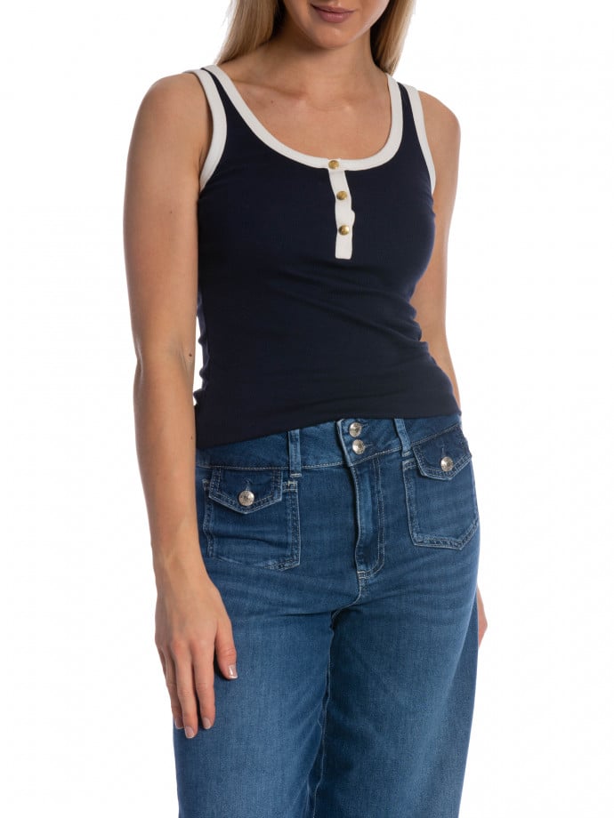 GANT LINNE RIBBED CONTRAST COLOR EVENING BLUE