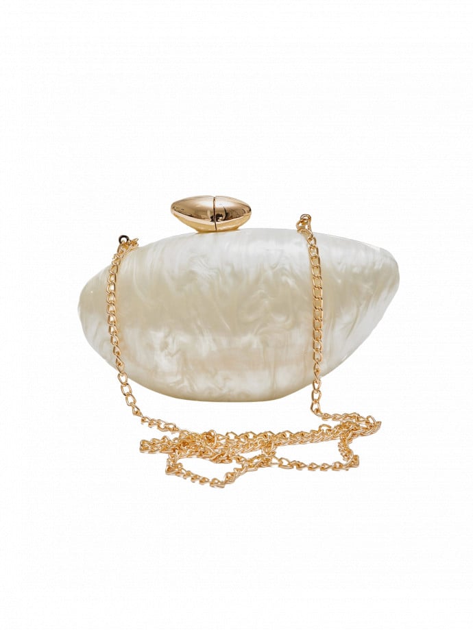 BOW19 DETAILS VÄSKA PEARL SHELL PEARL WHITE