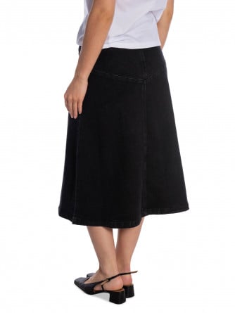 SOFT REBELS KJOL JENNIE DENIM MIDI BLACK