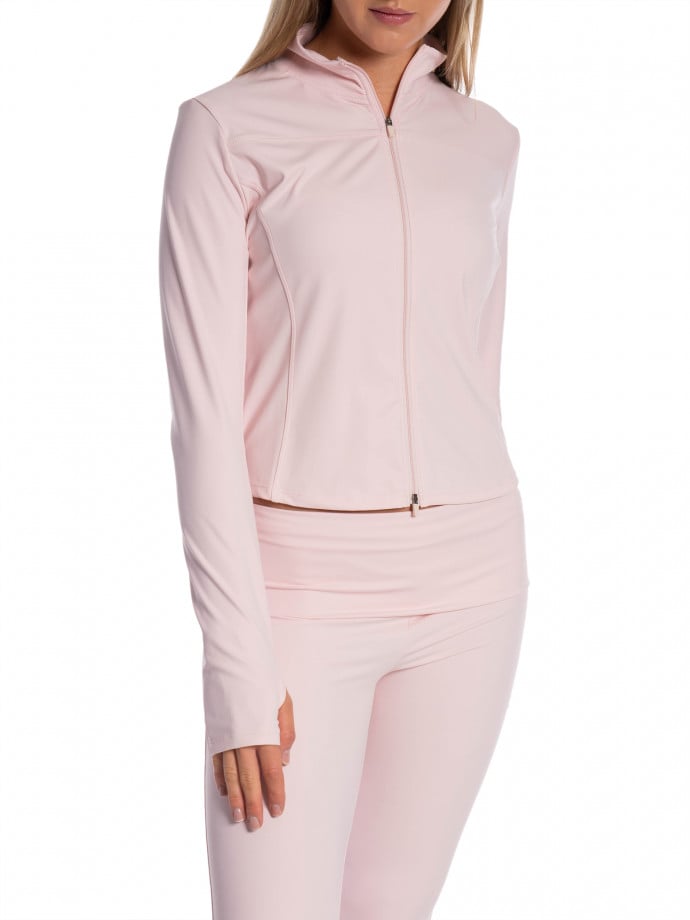 NEO NOIR TRÖJA NOLANA ZIP LIGHT PINK