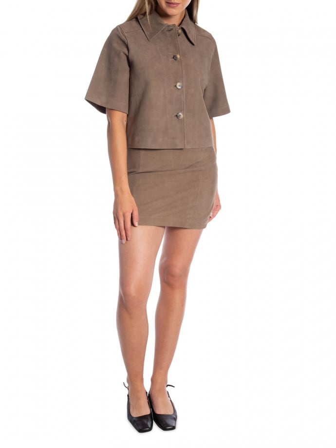 SELECTED FEMME SKJORTA SURI SUEDE PORTABELLA