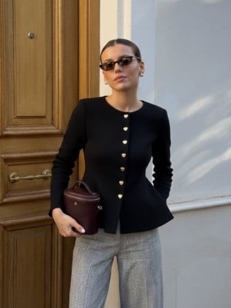 KOFTA GOLD BUTTONS BLACK