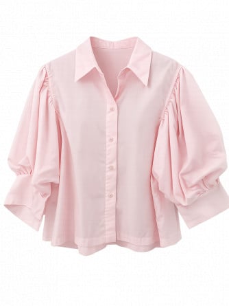 SKJORTA STRUCTURED PUFF SLEEVE BABY PINK