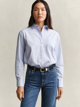 GANT SKJORTA REL CLASSIC POPLIN LIGHT BLUE