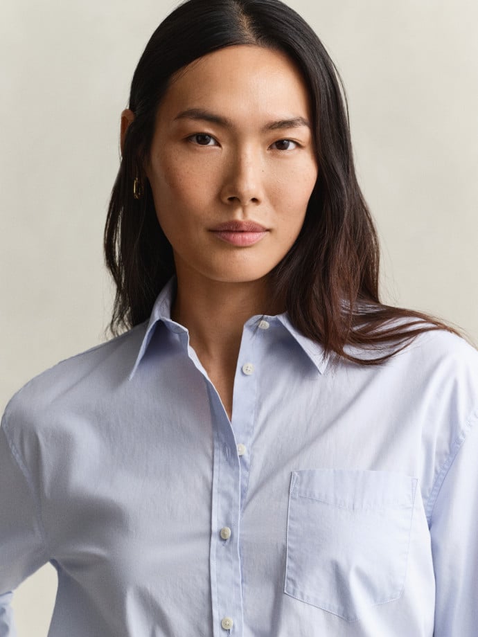 GANT SKJORTA REL CLASSIC POPLIN LIGHT BLUE
