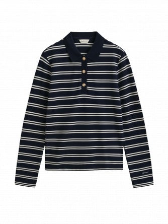 GANT TOPP TWIN STRIPED PIQUE POLO EVENING BLUE