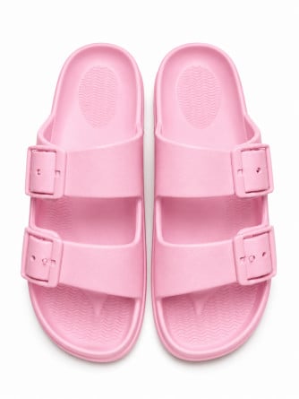 SANDALETT CLASSIC DOUBLE STRAP BUCKLE LIGHT PINK