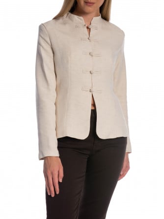 JACKA MANDARIN COLLAR KONT BUTTON BEIGE