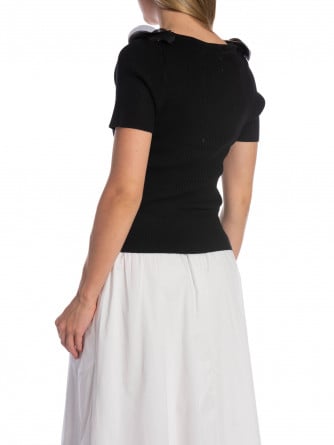 TOPP ELEGANT LAYERED RUFFLE BLACK