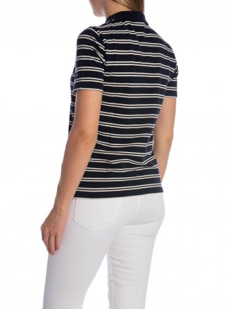 GANT TOPP TWIN STRIPED PIQUE POLO EVENING BLUE