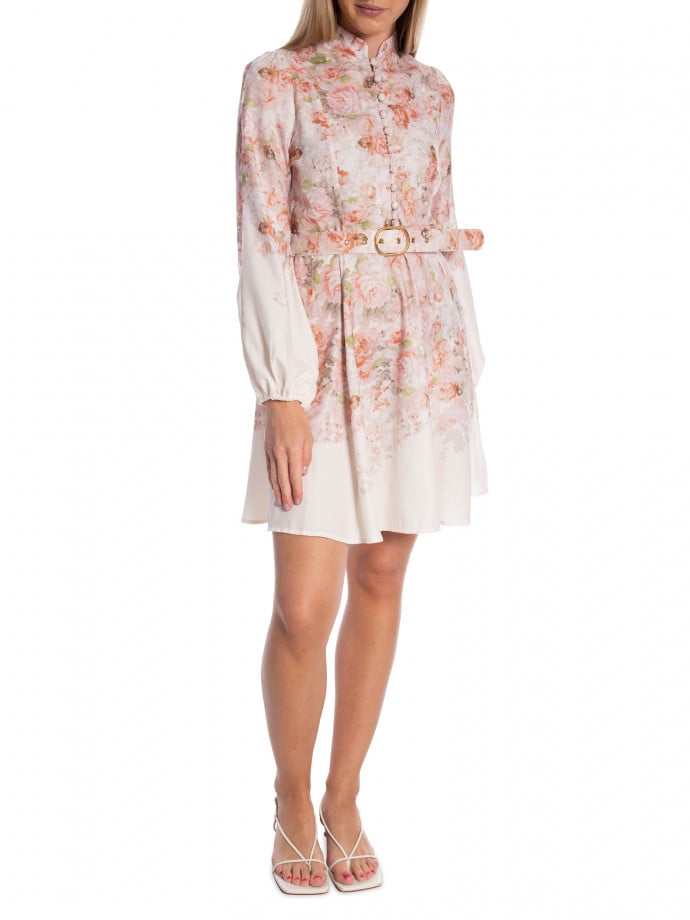 KLÄNNING SHORT FLOWER PRINTED WHITE 