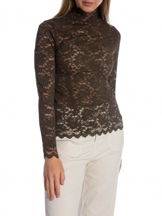 NEO NOIR TOPP LIZA LACEFLOWER CHOCOLATE BROWN