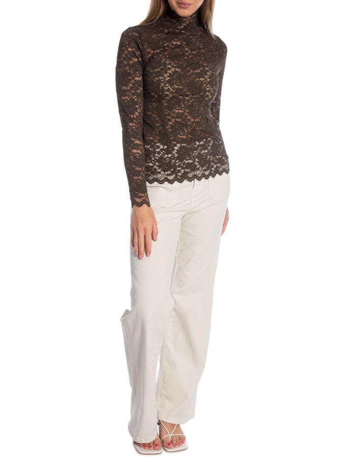 NEO NOIR TOPP LIZA LACEFLOWER CHOCOLATE BROWN