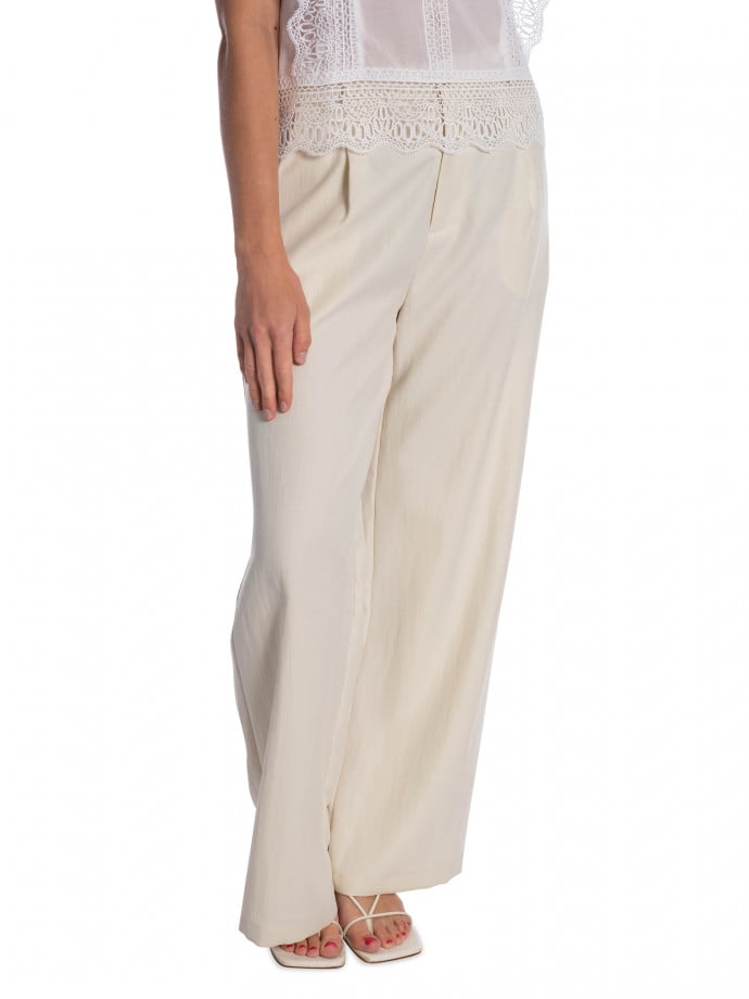 BYXA HIGH-WAISTED WIDE-LEG BEIGE