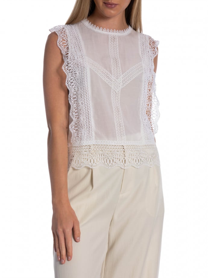 NEO NOIR TOPP SAMIA LACE WHITE
