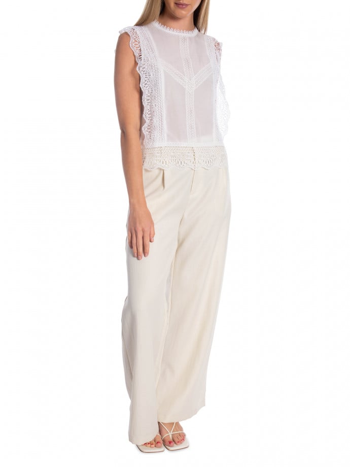 NEO NOIR TOPP SAMIA LACE WHITE