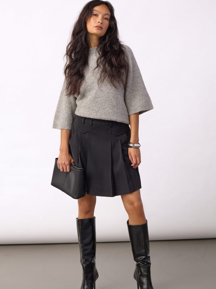 CO'COUTURE KJOL LUNA POCKET PLEAT MINI BLACK