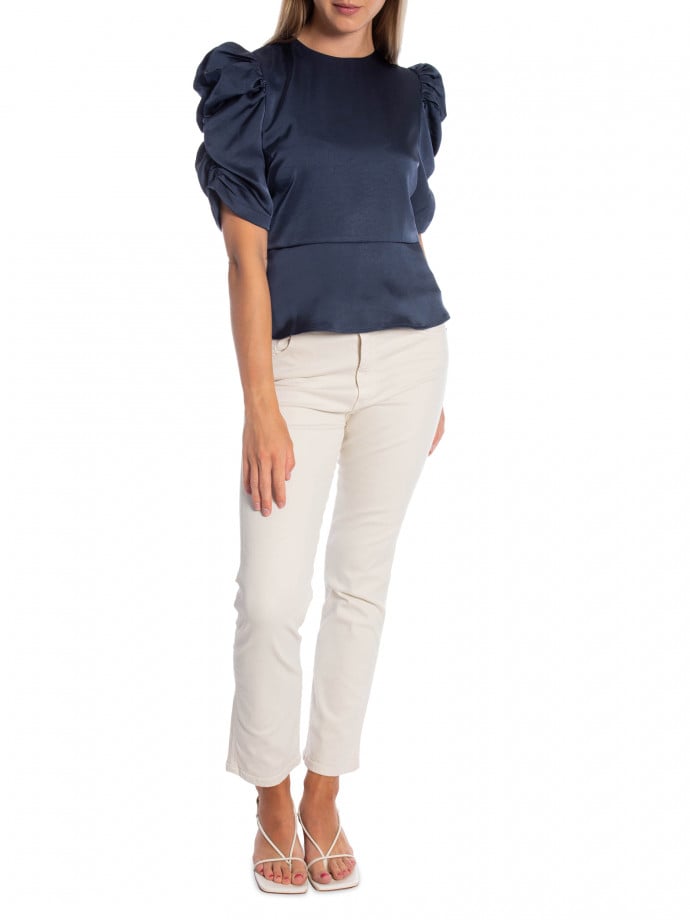 NEO NOIR BLUS BENUA HEAVY SATEEN MIDNIGHT BLUE