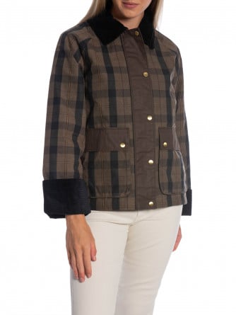 GANT JACKA WAXED CHECKED FADED TAUPE