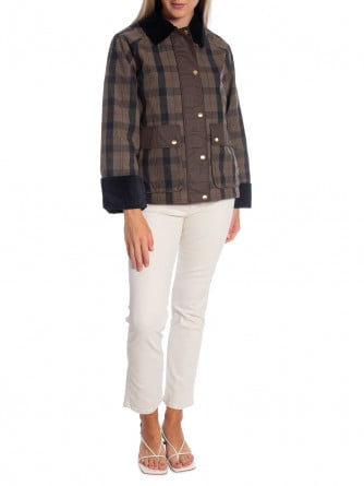 GANT JACKA WAXED CHECKED FADED TAUPE