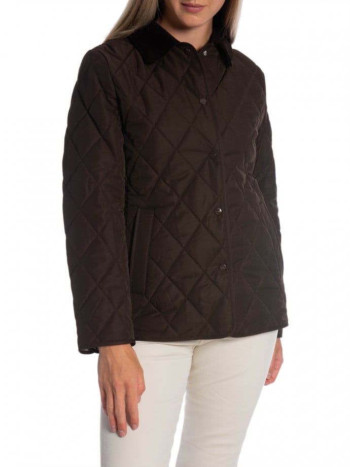 GANT JACKA QUILTED FITTED DEEP BROWN