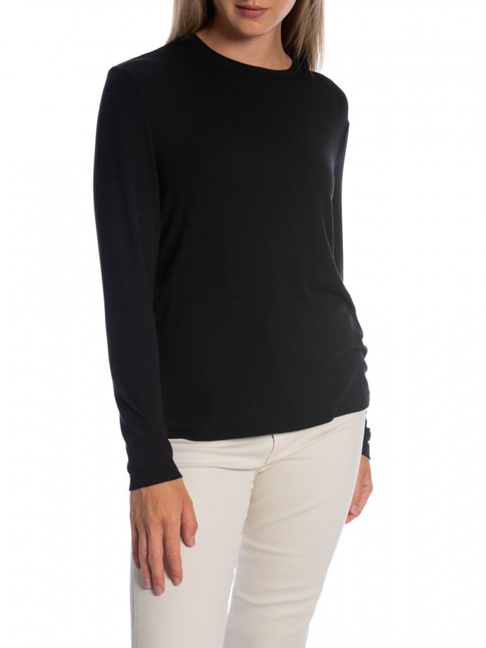 SOFT REBELS TOPP FENJA O-NECK BLACK 