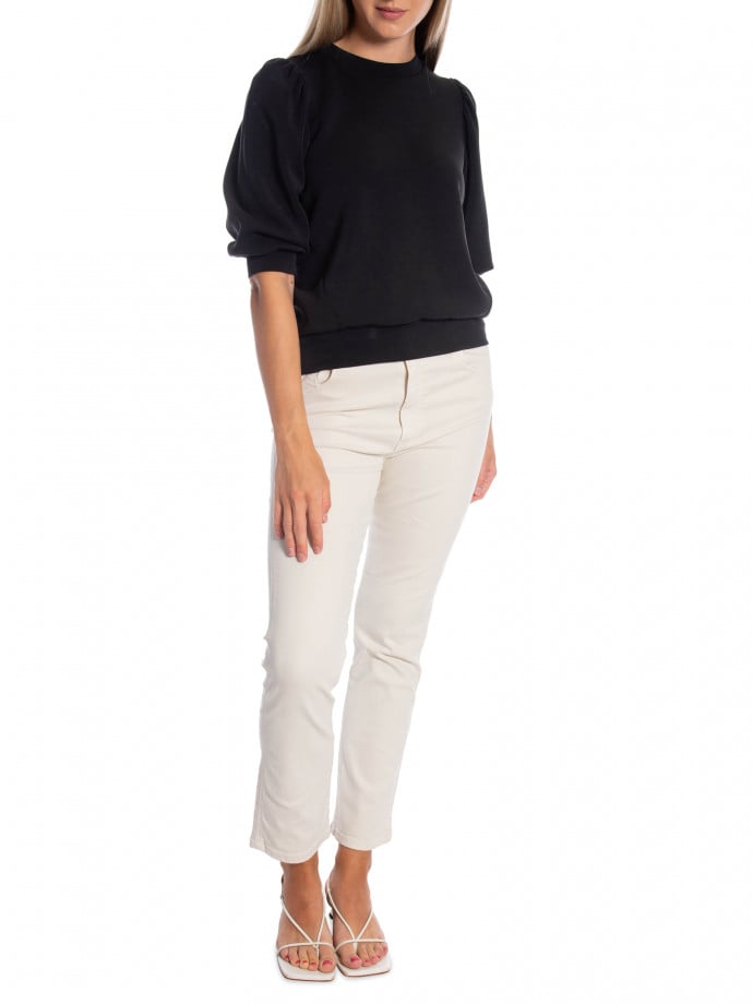 SELECTED FEMME TOPP TENNY 3/4 SWEAT BLACK