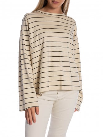 SOFT REBELS TRÖJA HELLA STRIPED WHITECAP GRAY