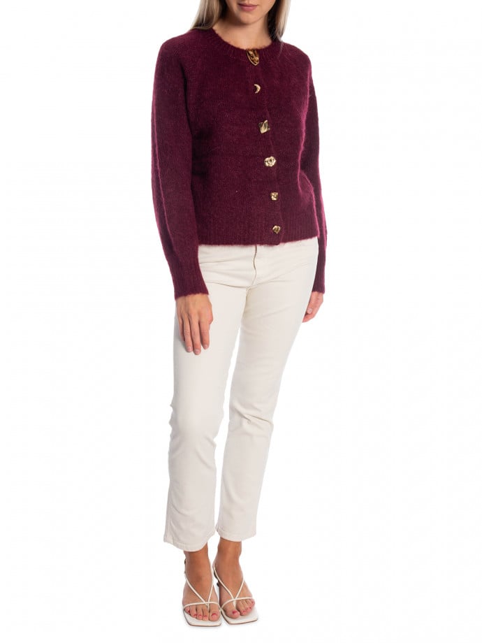 KOFTA SOFT GOLD BUTTON BORDEAUX