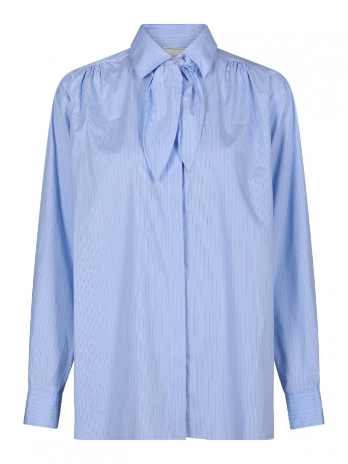NEO NOIR SKJORTA ROCHELLE SCARF LIGHT BLUE