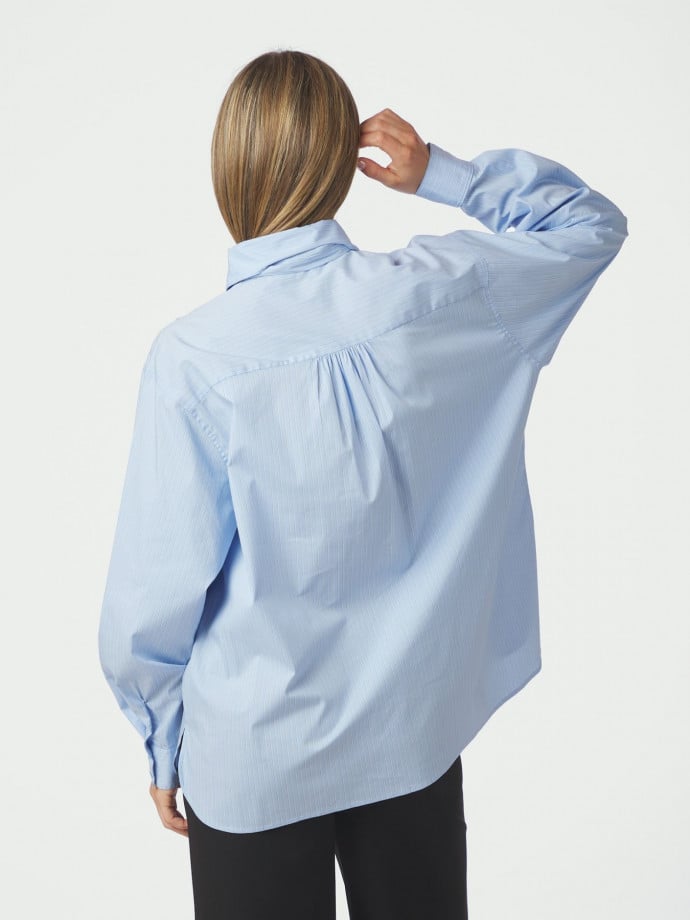 NEO NOIR SKJORTA ROCHELLE SCARF LIGHT BLUE