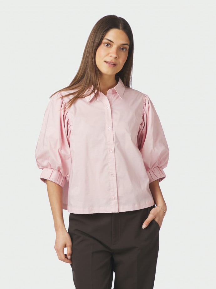 NEO NOIR SKJORTA ETTA POPLIN ROSE