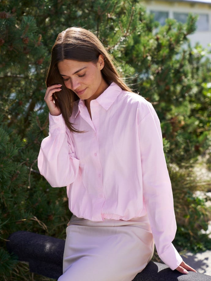 NEO NOIR SKJORTA EMMANA C POPLIN LIGHT PINK