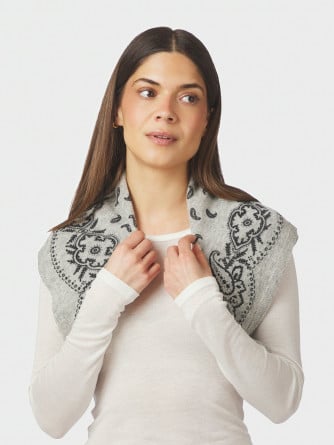 NEO NOIR SJAL ADELINA PAISLEY GREY MELANGE