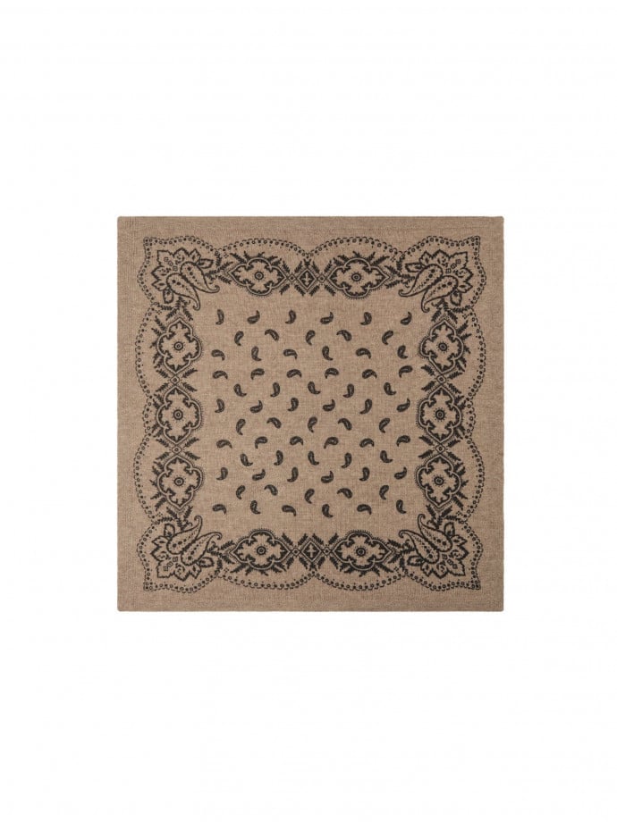 NEO NOIR SJAL ADELINA PAISLEY KNIT BEIGE MELANGE