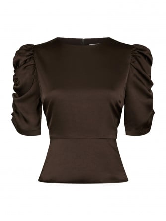 NEO NOIR BLUS BENUA HEAVY SATEEN DARK BROWN