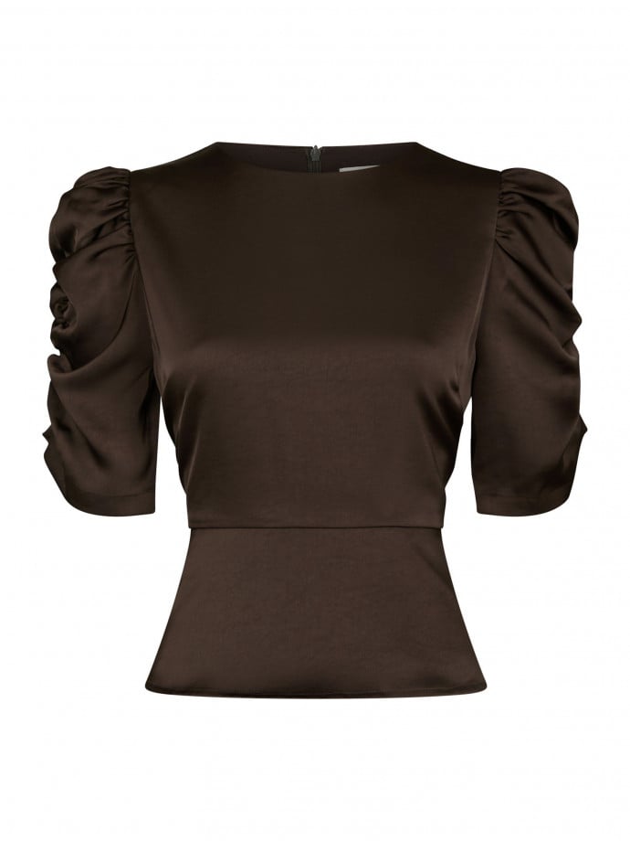 NEO NOIR BLUS BENUA HEAVY SATEEN DARK BROWN