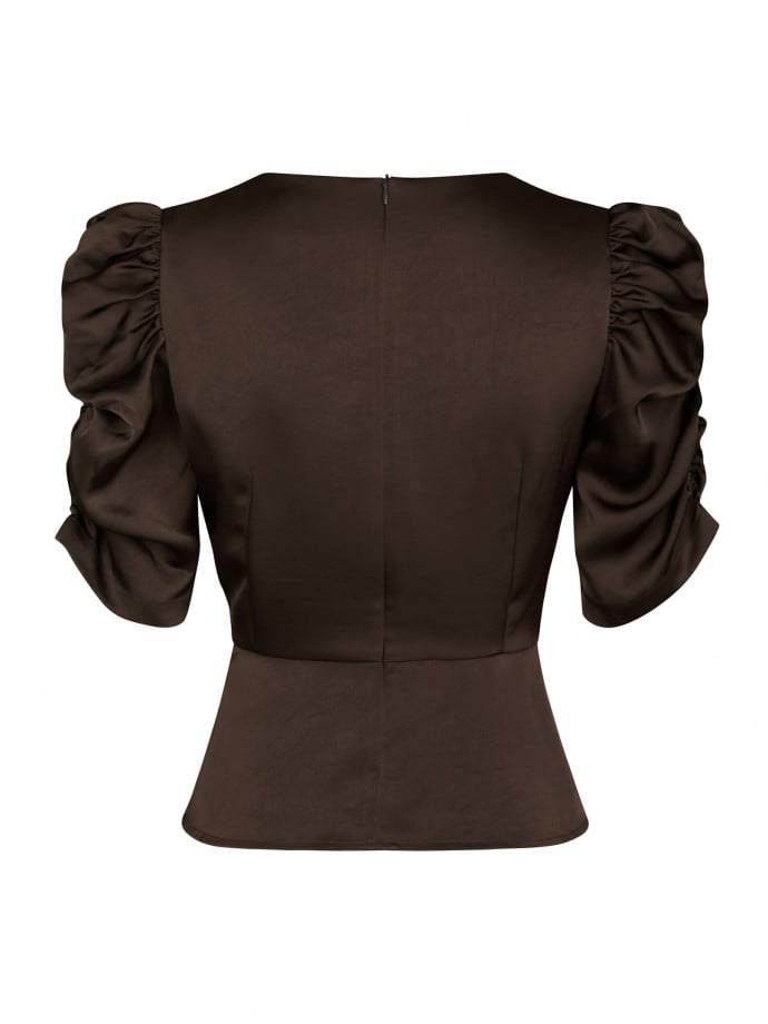 NEO NOIR BLUS BENUA HEAVY SATEEN DARK BROWN