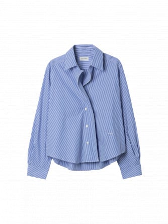 DAGMAR SKJORTA CROPPED BLUE STRIPE