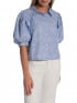 NEO NOIR SKJORTA ETTA FLOWER STRIPE LIGHT BLUE