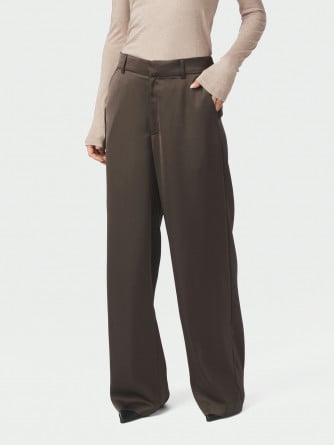 NEO NOIR BYXA EMMET HEAVY SATEEN DARK BROWN