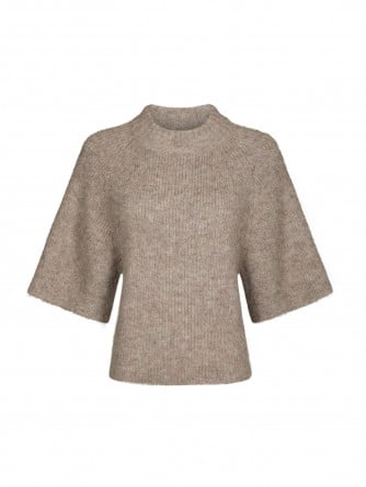 NEO NOIR TRÖJA BANDI FLUFFY KNIT BEIGE MELANGE