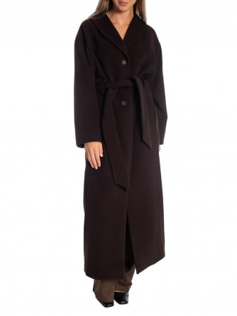 DAGMAR KAPPA WOOL ROBE CHOCOLATE BROWN