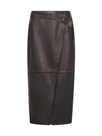 MOS MOSH KJOL VELA LEATHER BLACK