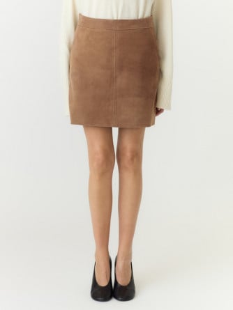 Y.A.S KJOL YASSALERA HW SUEDE SEPIA