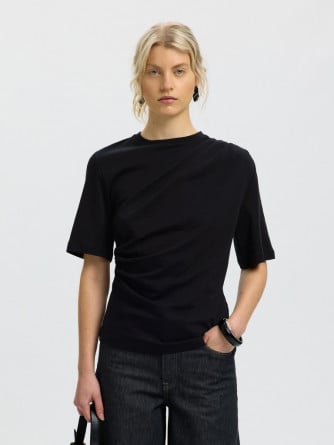 SELECTED FEMME TOPP OLINE LIGHT TWIST BLACK